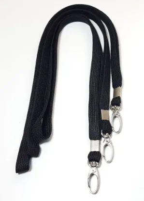 Metal Akrep Kancalı Siyah Kart Askı İpi 50 Adet resmi