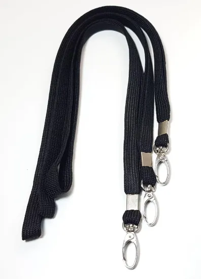 Metal Akrep Kancalı Siyah Kart Askı İpi 50 Adet resmi