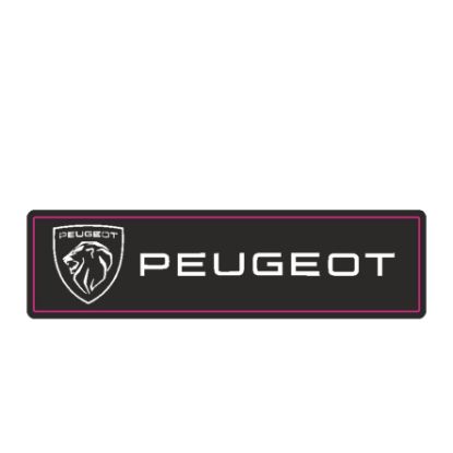 PEUGEOT En (mm): 64 Boy (mm): 16 Folyo Türü: PVC Opak Folyo Baskı Türü: EcoSolvent CMYK BASKI resmi