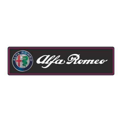 ALFAROMEO En (mm): 64 Boy (mm): 16 Folyo Türü: PVC Opak Folyo Baskı Türü: EcoSolvent CMYK BASKI resmi