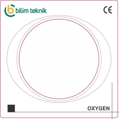 Oksijen Dış 70 x 70 mm, İç Çap 47,5 mm En (mm): 70 Boy (mm): 70 Folyo Türü: PVC Opak Folyo Baskı Türü: EcoSolvent CMYK BASKI resmi