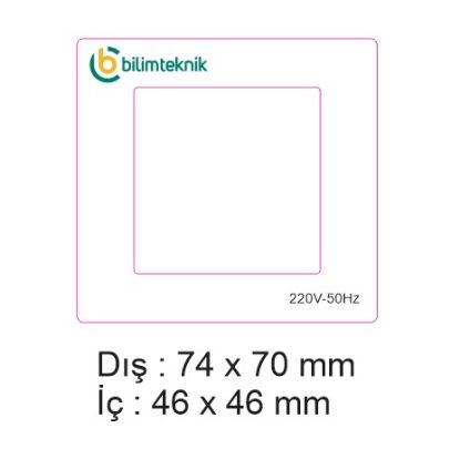 Dış 74 x 70, İç 76 x 46 mm En (mm): 74 Boy (mm): 70 Folyo Türü: PVC Opak Folyo Baskı Türü: EcoSolvent CMYK BASKI resmi