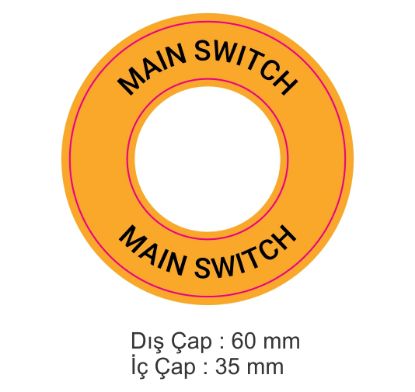Dış Çap : 60 mm, İç Çap 35 mm Halka Main Switch En (mm): 60 Boy (mm): 60 Folyo Türü: PVC Opak Folyo Baskı Türü: EcoSolvent CMYK BASKI resmi