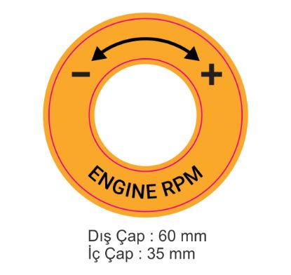 Dış Çap 60 İç Çap 35 mm En (mm): 60 Boy (mm): 60 Folyo Türü: PVC Opak Folyo Baskı Türü: EcoSolvent CMYK BASKI resmi