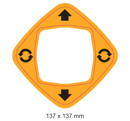 137 x 137 mm En (mm): 137 Boy (mm): 137 Folyo Türü: PVC Opak Folyo Baskı Türü: EcoSolvent CMYK BASKI resmi